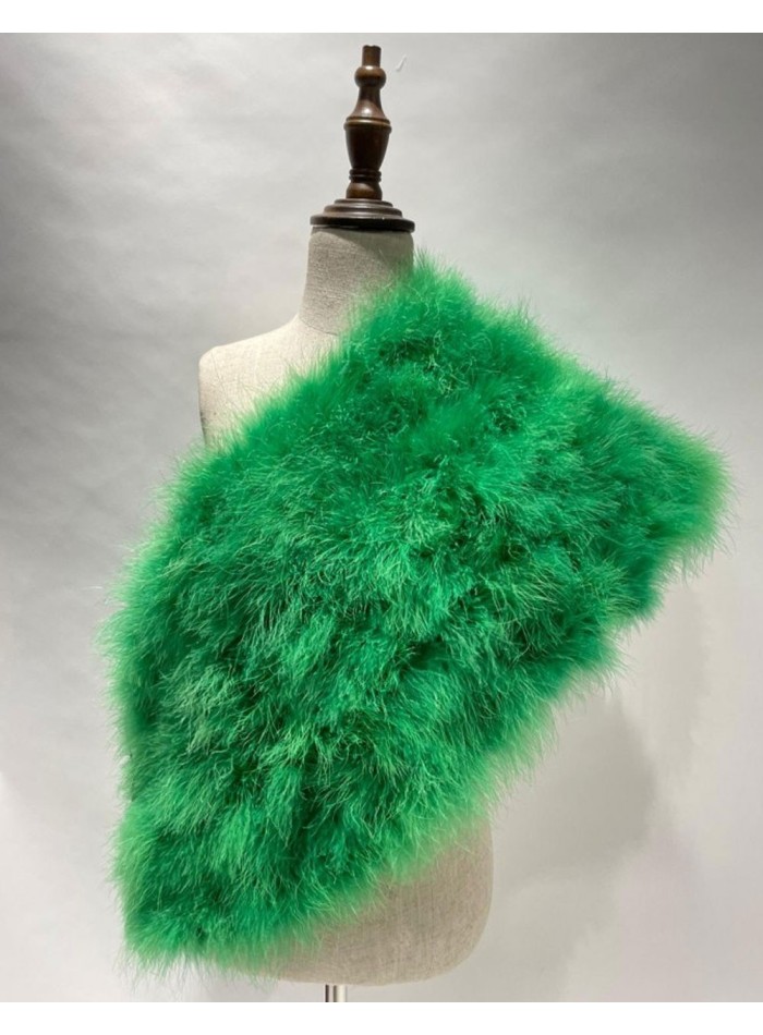 copy of Cape-Fur collar made of natural ostrich plumage in green