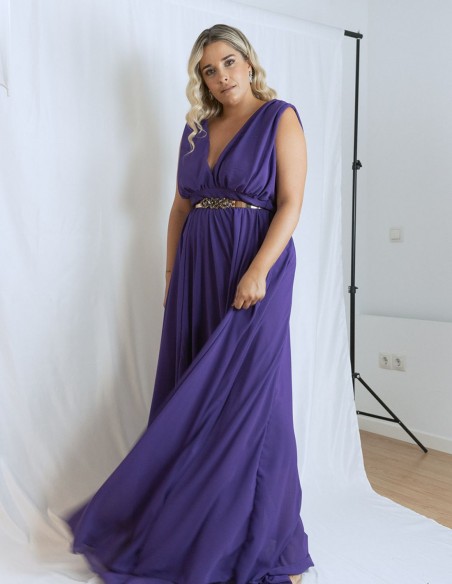 Robe longue de fête à larges bretelles