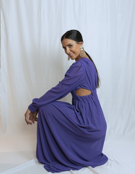 Robe longue de fête avec fentes à la taille