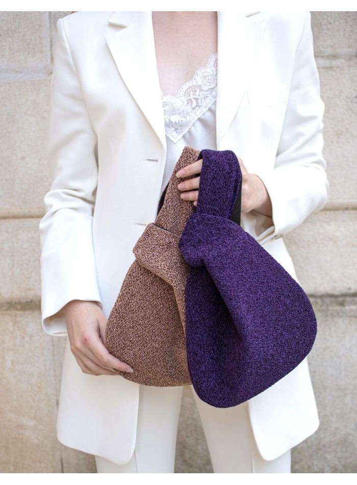 Japanese lamé coloured bowler bag-2