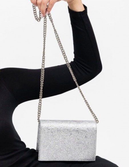Mini bolso de fiesta con cadena metálica larga-2