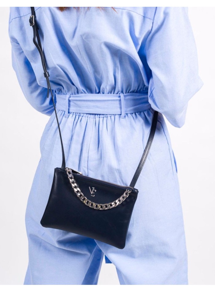 Mini sac en cuir avec chaîne décorative et...