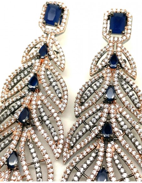 Pendientes de fiesta largos con forma de hoja