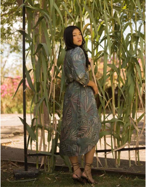 Vestido de fiesta midi con escote smoking de Meryfor 2