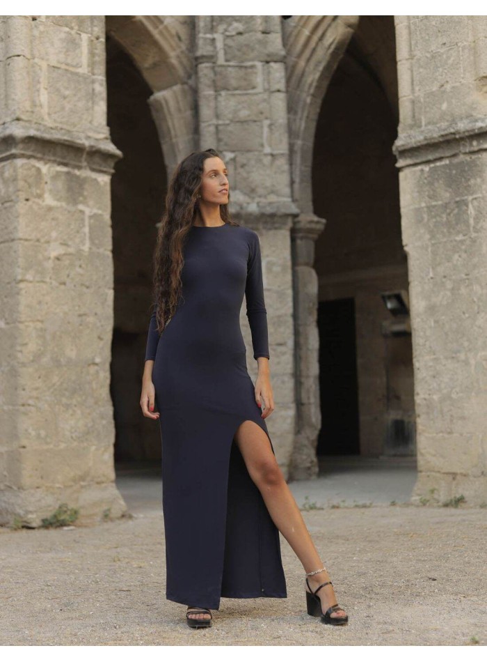 Vestido largo de fiesta con espalda descubierta...