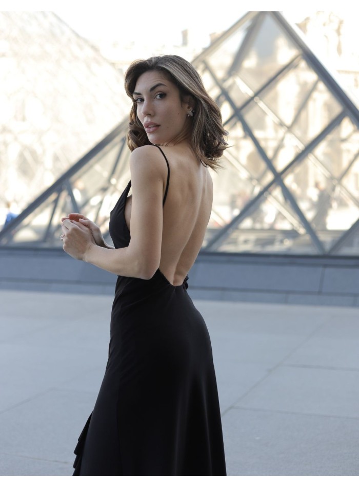 Vestido midi de fiesta con espalda descubierta...