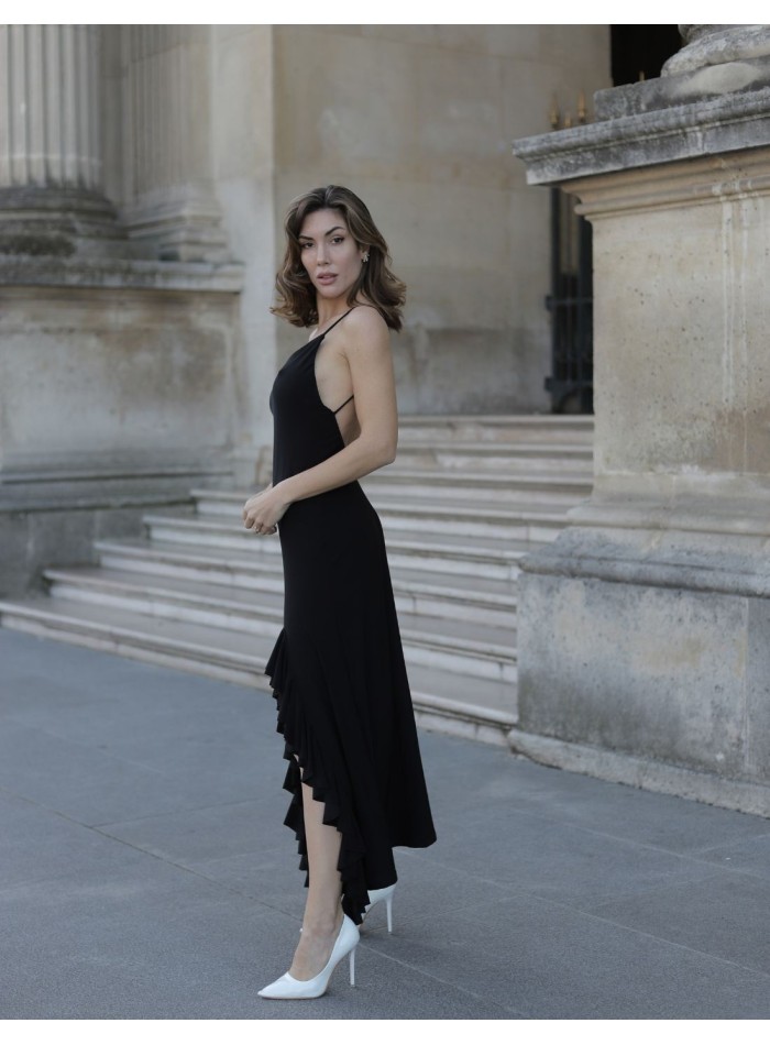 Vestido midi de fiesta con espalda descubierta...