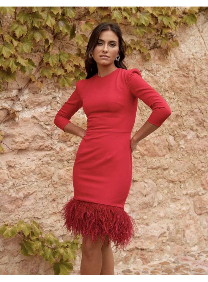 Party dress with feathers - Perfect Guest