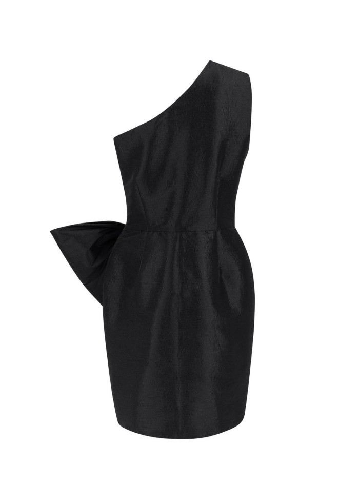 Vestido corto de fiesta con escote asimétrico y...