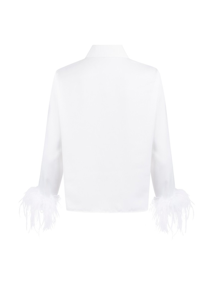 Chemise de fête avec plumes et boutons ornés de...