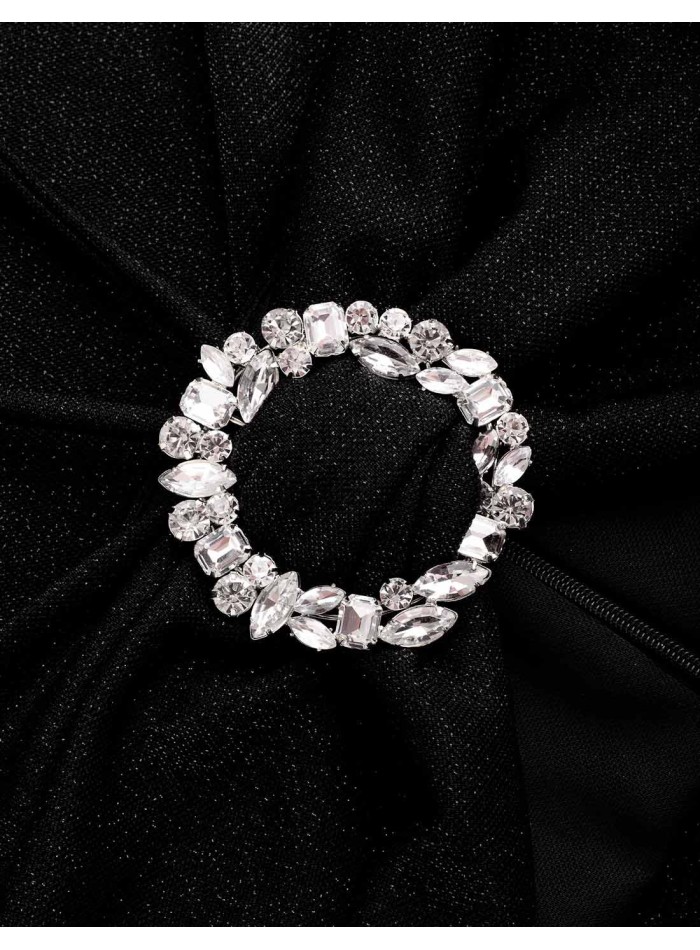 Party crop top with central jewel and removable...