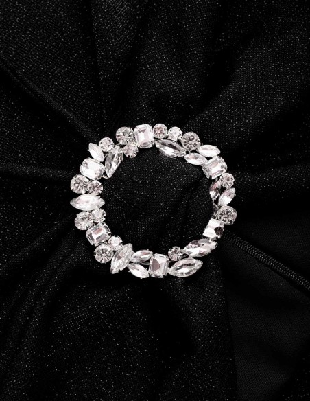 Party crop top with central jewel and removable sleeves