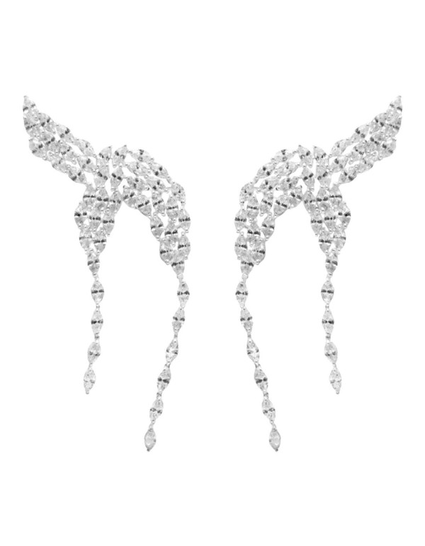 Silver plated party climbing earrings with crystals