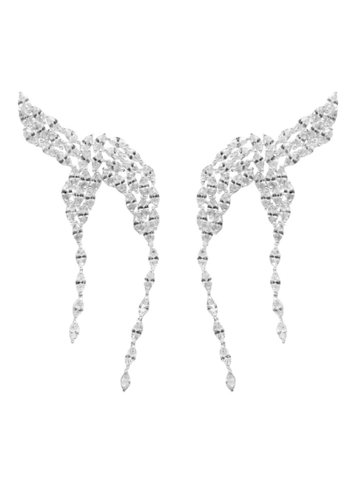 Pendientes de fiesta plateados trepadores con cristales