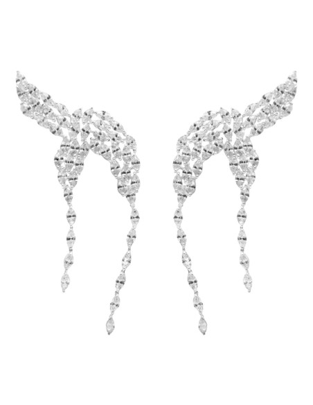 Pendientes de fiesta plateados trepadores con cristales