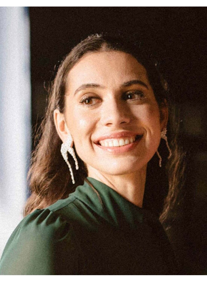 Silver plated party climbing earrings with crystals-1