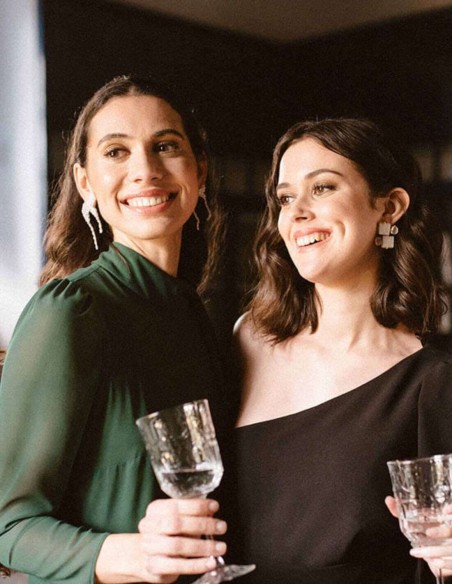 Silver plated party climbing earrings with crystals-2