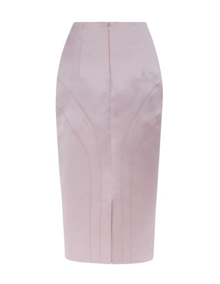Satin structured midi party skirt