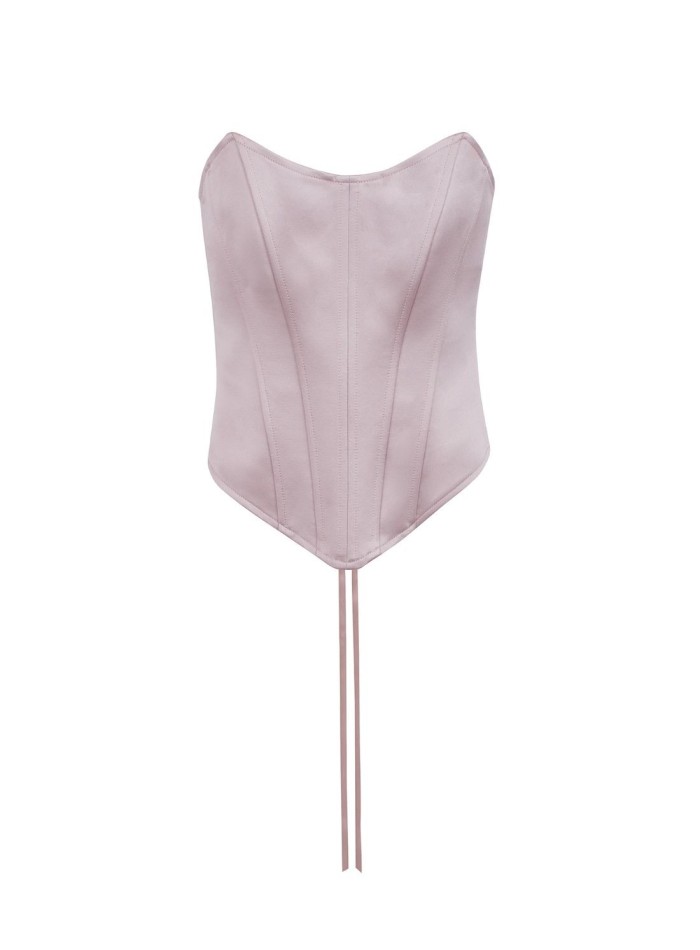 Powdery pink party top with sweetheart bodice