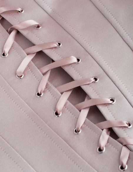 Powdery pink party top with sweetheart bodice