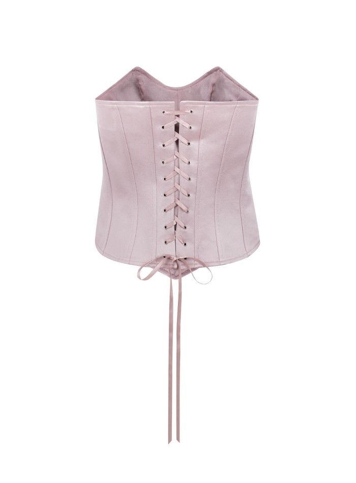 Powdery pink party top with sweetheart bodice