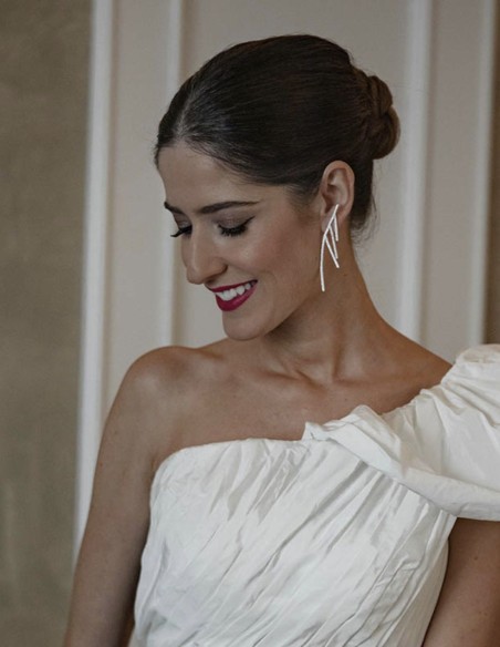 Long party earrings with rows of crystals-3