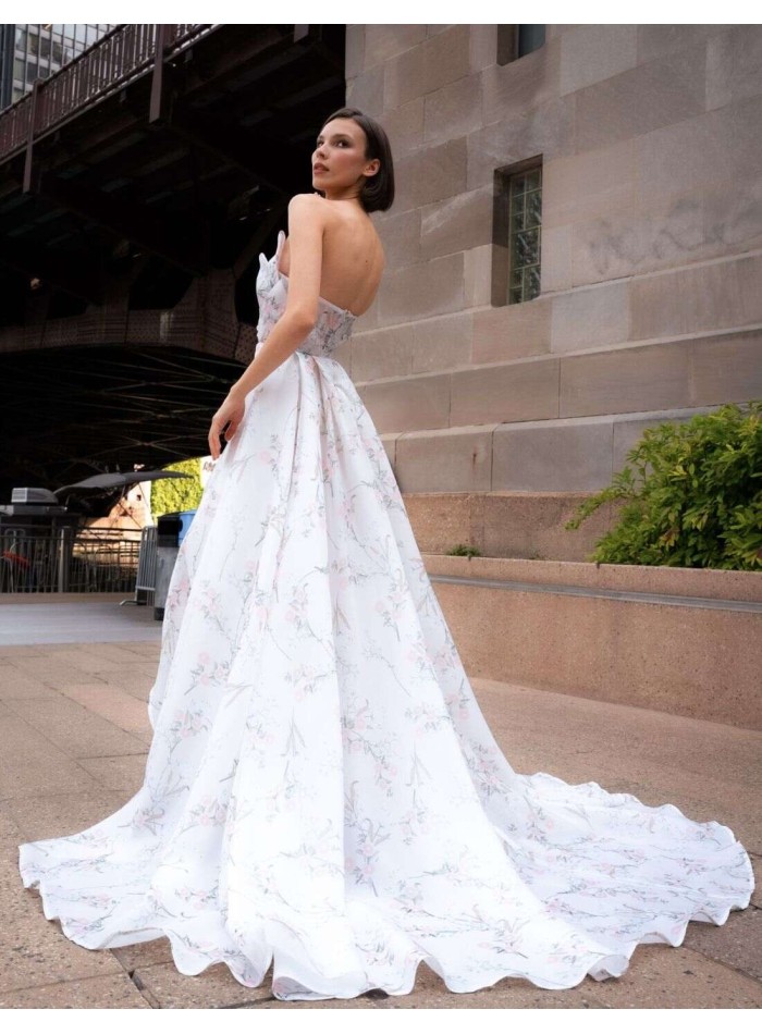 Robe longue de fête avec imprimé floral et...