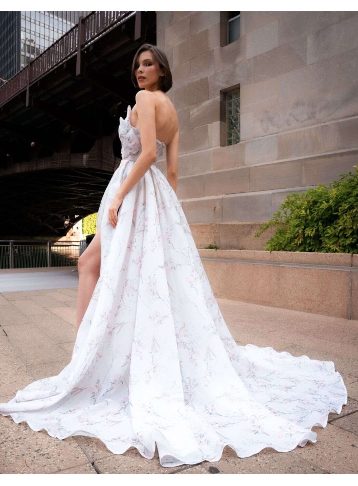 Robe longue de fête avec imprimé floral et...