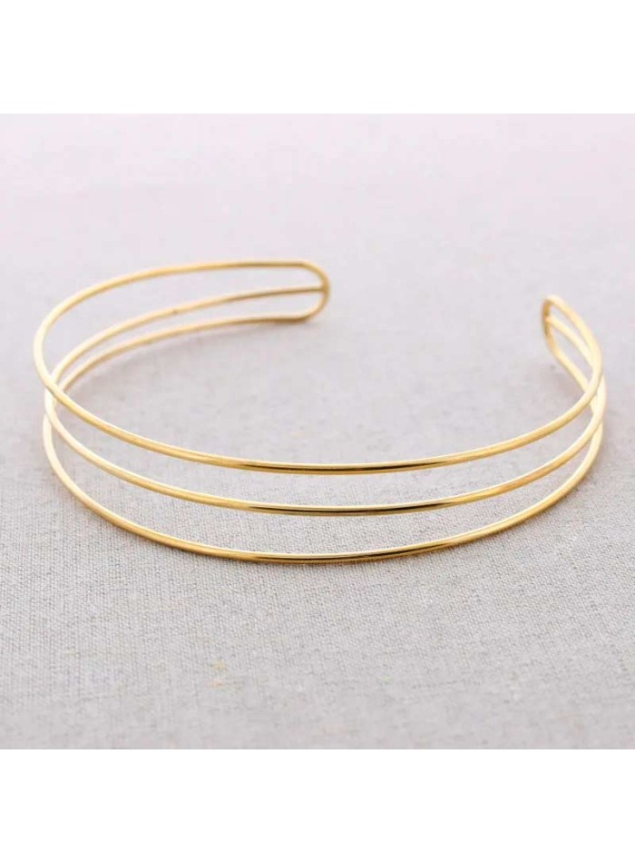 Triple gold plated choker