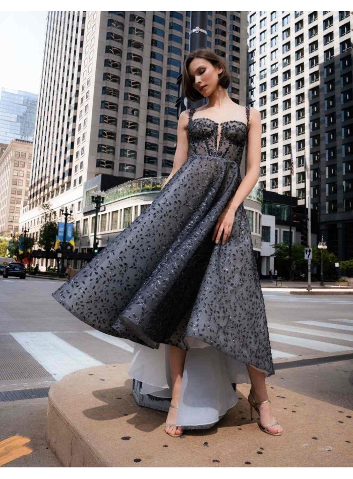 Robe de soirée midi avec corsage et jupe...