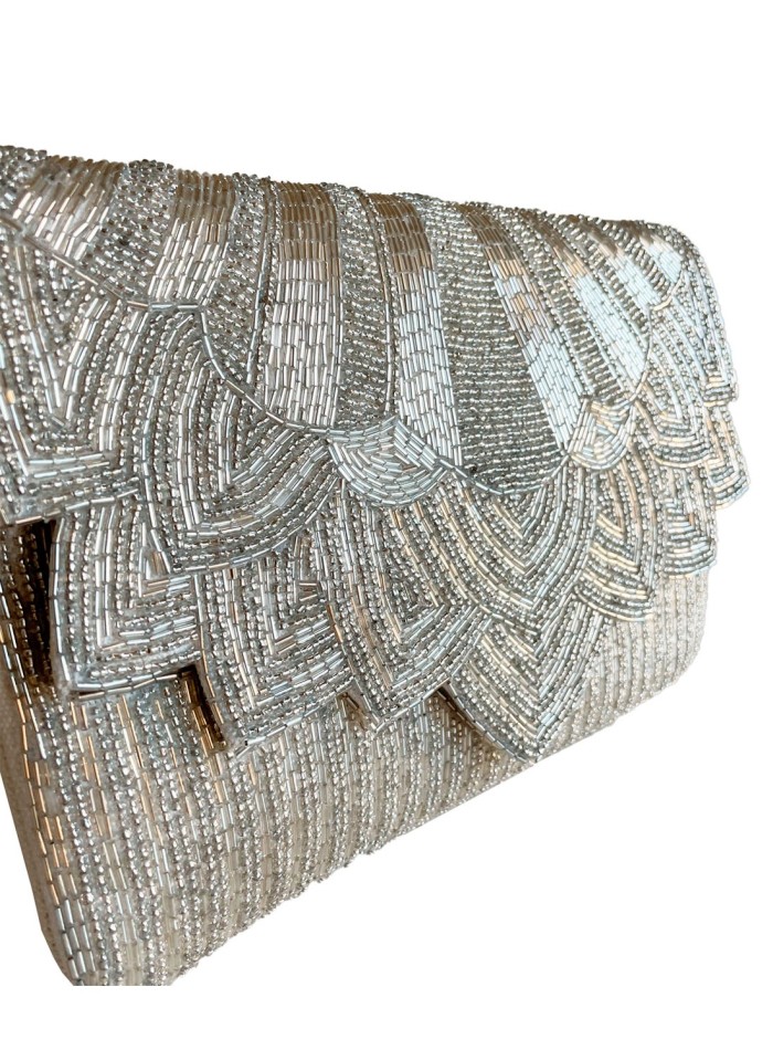 White rhinestone evening clutch for guests