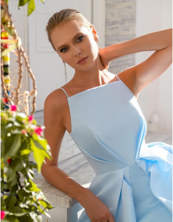 Midi strapless party dress with gathered at the waist by Emabride 2