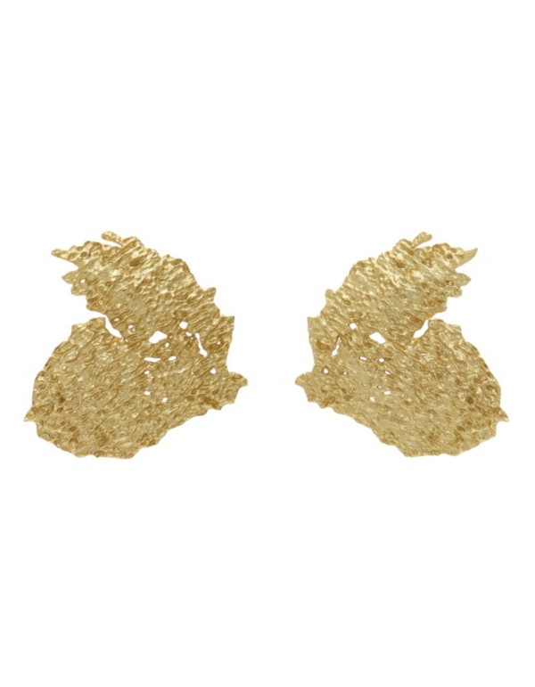 Boucle d'oreilles d'or avec relief