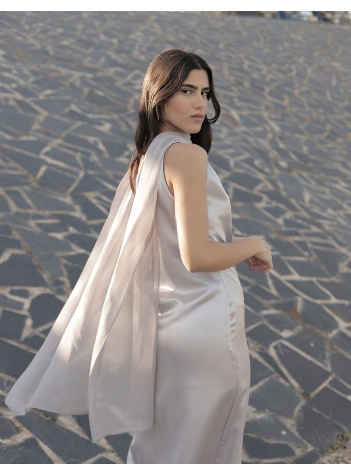 Multi-position silver fine gauze scarf