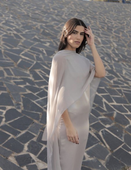 Multi-position silver fine gauze scarf