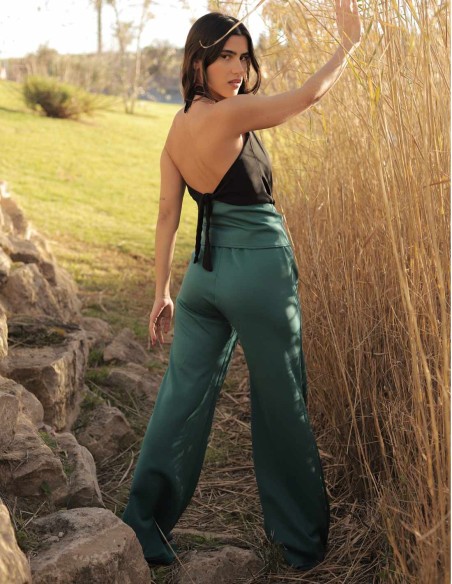 Long wide party pants with sash
