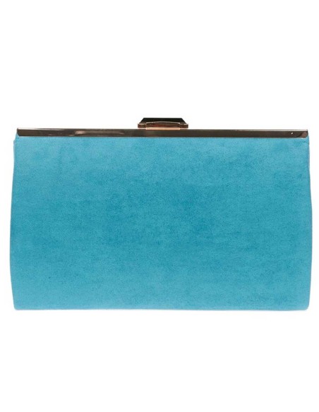 Pochette en daim avec fermeture en strass