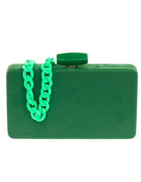 Suede evening clutch bag with a double handle option