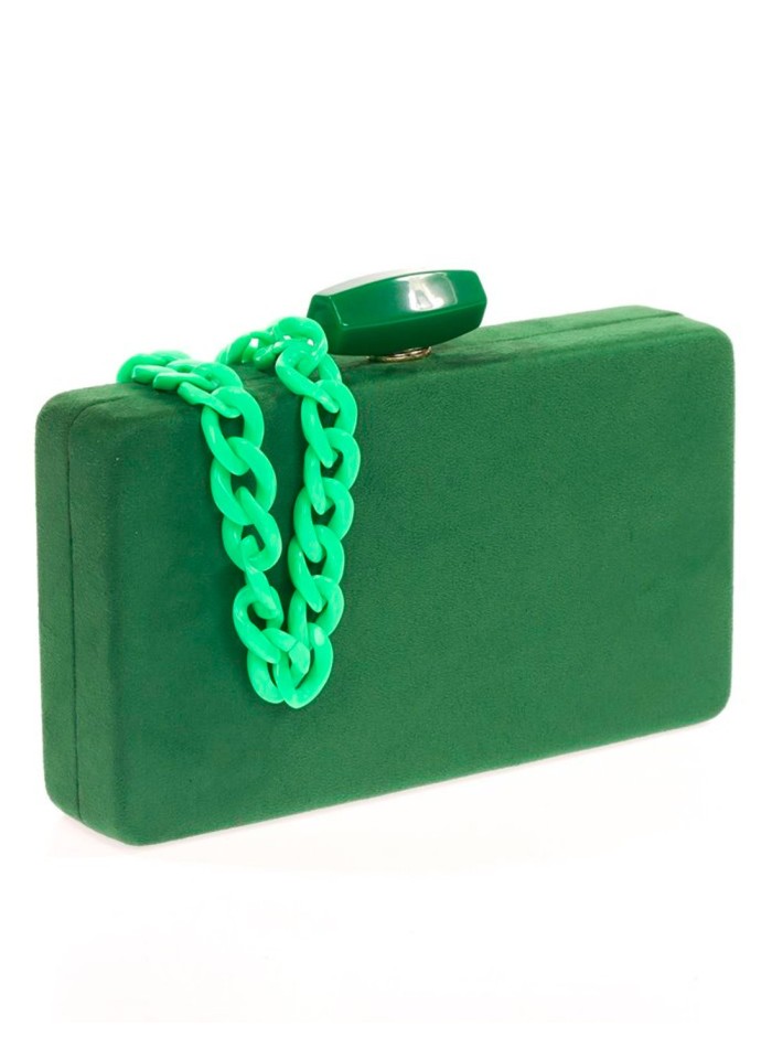 Suede evening clutch bag with a double handle...