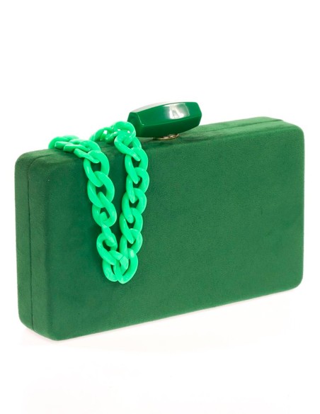 Suede evening clutch bag with a double handle option