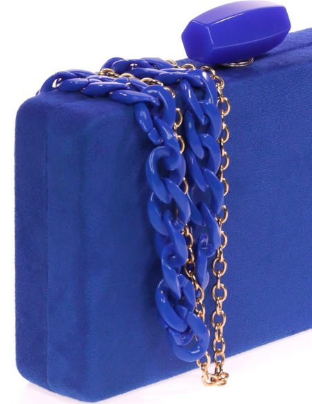 Suede evening clutch bag with a double handle option
