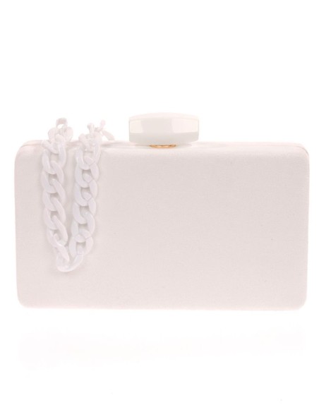 Suede evening clutch bag with a double handle option