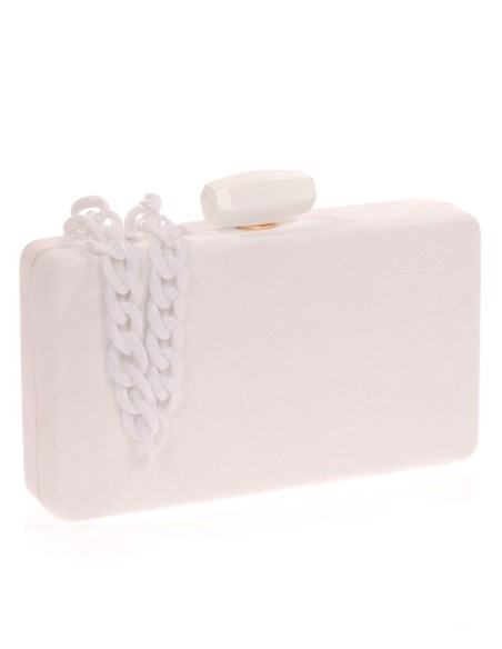 Suede evening clutch bag with a double handle option