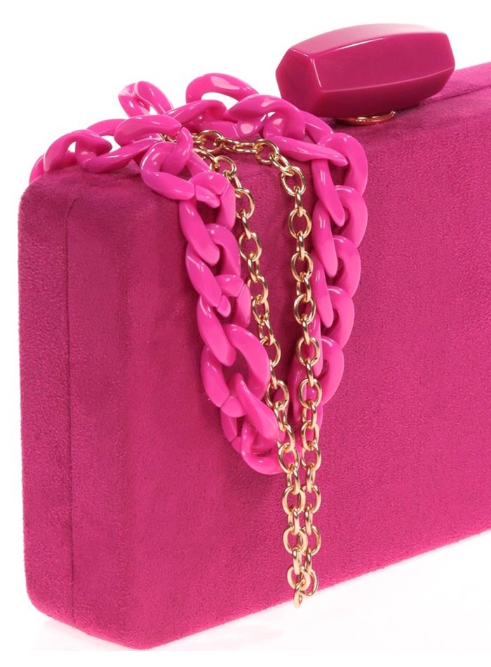 Suede evening clutch bag with a double handle...