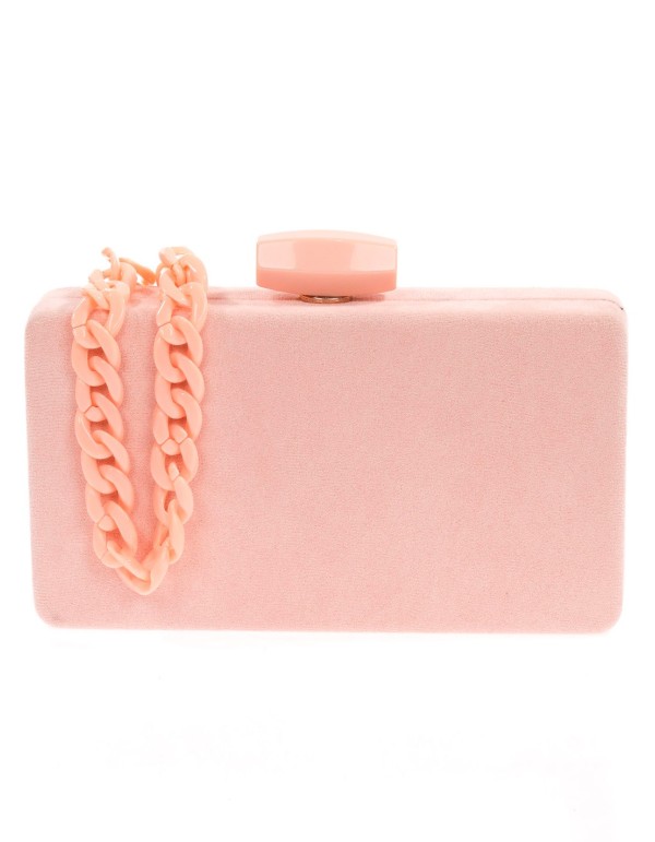 Suede evening clutch bag with a double handle option 2