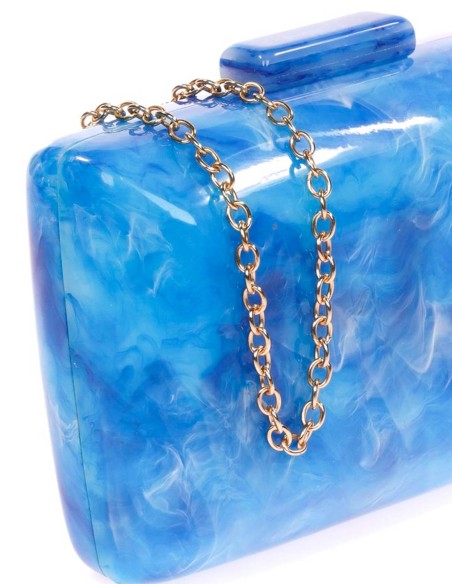 Pearly evening clutch bag with rounded edges