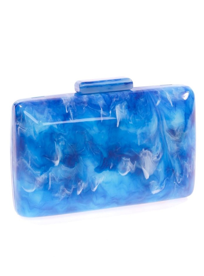 Pearly evening clutch bag with rounded edges