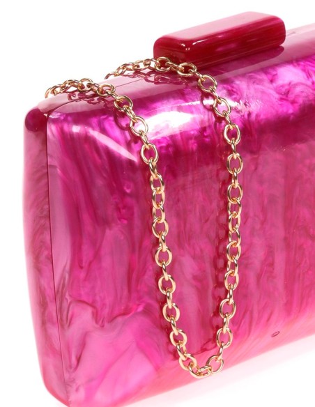 Pearly evening clutch bag with rounded edges