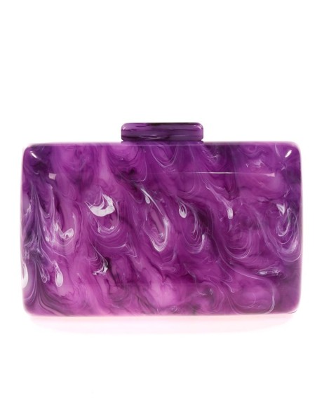 Pearly evening clutch bag with rounded edges