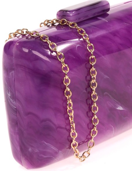 Pearly evening clutch bag with rounded edges